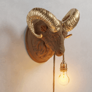 Luminária Áries Sândalo/Ouro 30% Fibras de Madeira